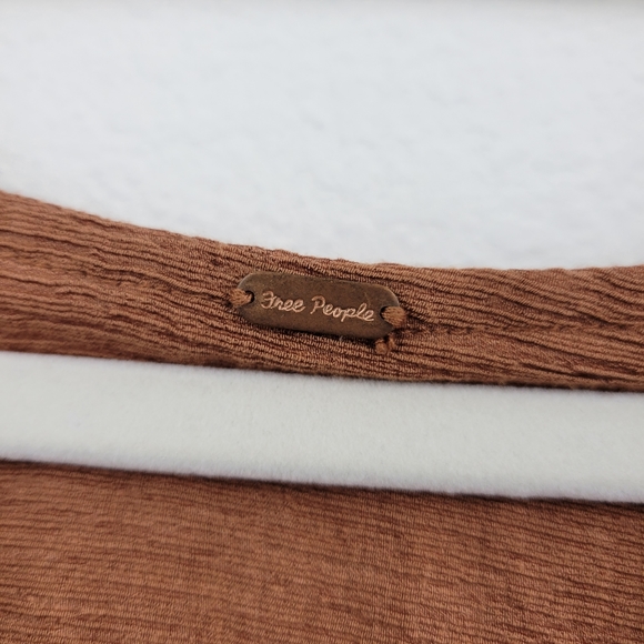 Free People Brown Long Sleeve Textured Top - Picture 11 of 12